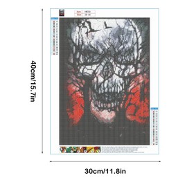 5D Diamond Painting Kits, 30x40cm Skull Diamond Paintings Kits, 5D Diamond Art Painting Kits Full Drill, DIY Crystal Rhinestone Embroidery Diamond Paintings for Home Wall Decor