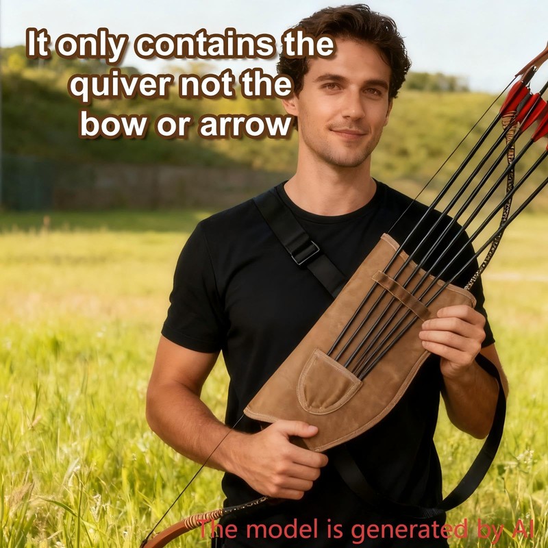 Archery Arrow Quiver with Slots, Adjustable Shoulder Strap, Only Quiver