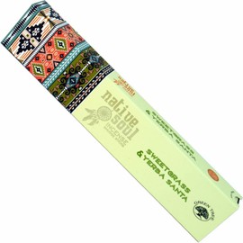 Native Soul Sweet Grass & Yerba Santa Incense Smudge Sticks Meditation Agarbatti (12 Pack)