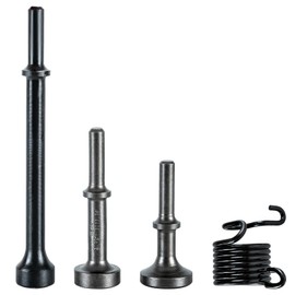 DUPDMKIN 4Pcs Air Hammer Bits Set, Air Hammer Attachments Kit, Smoothing Pneumatic Chisel Drill Attachments with 0.401" Shank and Spring
