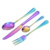 EVERGD Rainbow Cutlery Set, 16-Pieces Stainless Steel Tableware Set Colorful