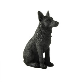 JFSM INC. 3.5" Black German Shepherd Dog Sitting Up Figurine - Black German Shepherd Gifts, Gifts for German Shepherd Lovers, Black German Shepherd Decor