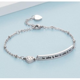 LSxAB Not Sister By Blood But Sister By Heart Bracelet for Best Friend BFF Bracelets Friendship Stainless Steel Jewellery Gift