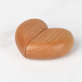 Wooden Ring Box Heart Shaped Ring Box for Wedding,Proposal,Engagement Ring Box,Wood Ring Case Wood Ring Holder Gift (True Love Eternal Cherry)