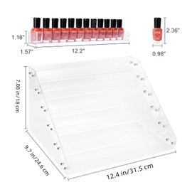 BTremary BTremary Clear Nail Polish Paint Organizer Holder Rack Shelf 6 Tier Acrylic Tattoo Ink Essential Oil Display Stand Holds Up to 48-96 Bottles for Table (Fit 1-2oz Bottles)
