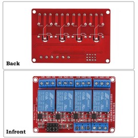 XUGERIP 2 PCS 5V 4 Channel Relay Module with Optocoupler Isolation, Relay Board with High/Low Level Trigger Jumper, 250V/10A AC or 30V/10A DC Load, Fault-Tolerant Design