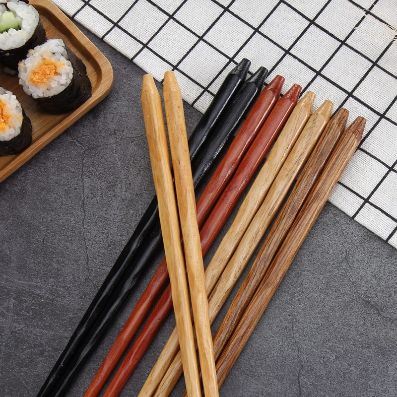 HuaLan Japanese Natural Wood Chopsticks Set, Reusable Classic Style Chopsticks
