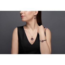 Copal Women's Baltic Amber Necklace 925 Sterling Silver Vintage Pendant Brown Adjustable Length Eco Packaging Gift for Mum, Amber