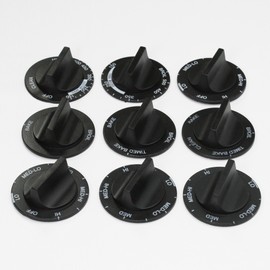 Supco RK362 Direct Replacement Range Knob Set For Whirlpool 814362, 3149928, 3150345, Set of 9 Knobs
