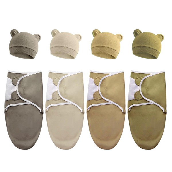 4 Pack 0-3 Months Baby Swaddles, Baby Swaddle Sleep Sacks