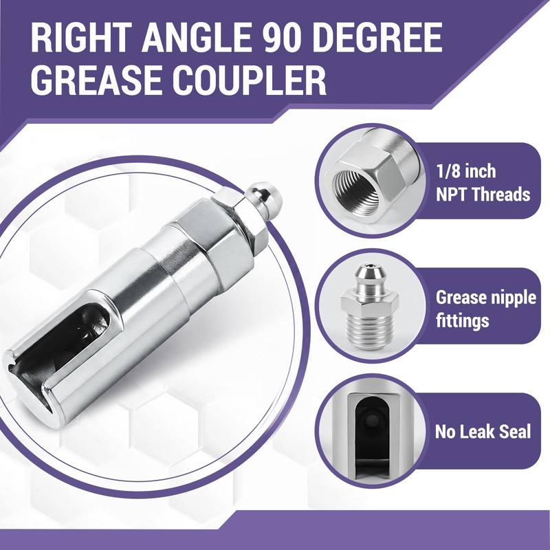 Grease Gun Tips Accessory 9PCS Kit, Includes 2pcs Grease Needle