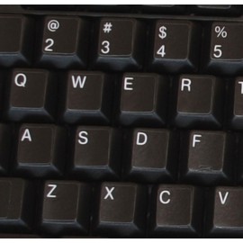 English US Non-Transparent Keyboard Sticker Black Background