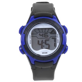 Electronic Watch Children Sports 3ATM Waterproof PU Strap Wrist WatchBlack