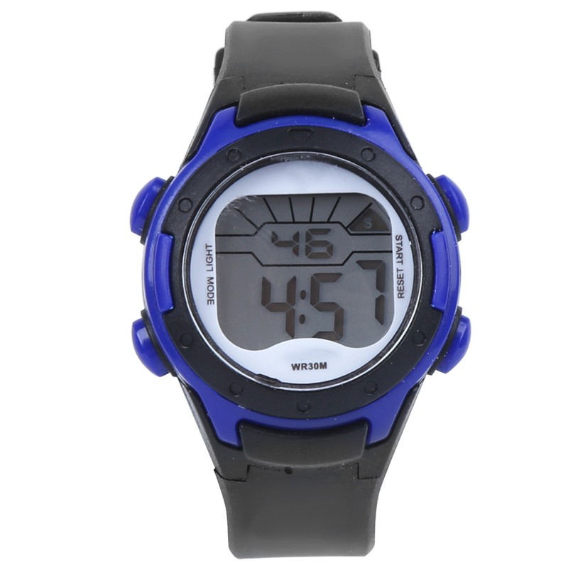 Electronic Watch Children Sports 3ATM Waterproof PU Strap Wrist WatchBlack