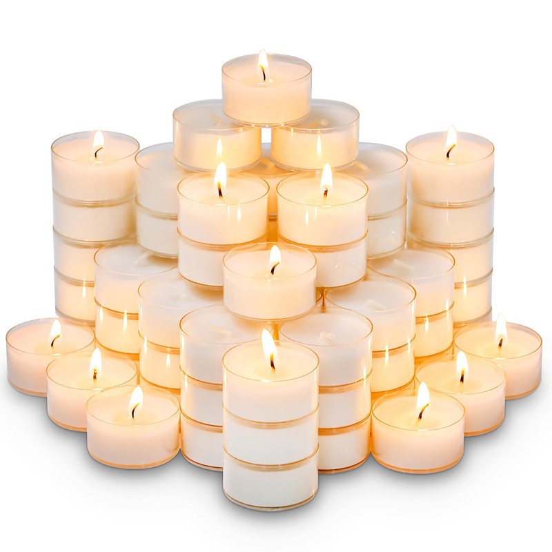Tealight Candles, Giant 100,200,300 Bulk Packs, 4-4.5 Hrs White Unscented