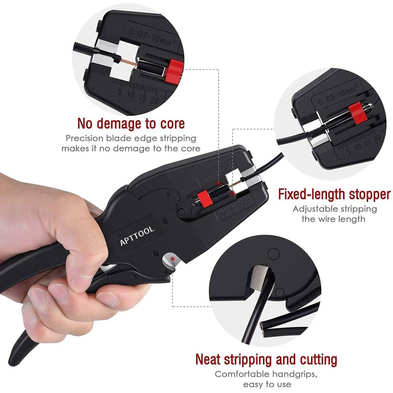 APTTOOL Automatic Wire Stripper, Cable Stripper Tool Electrical, Wire Stripping