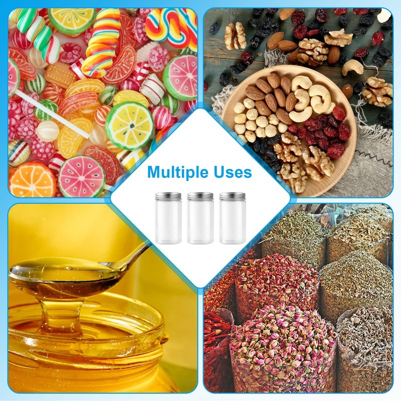 AKOLAFE 20 Pack 350ML Plastic Jars with Lids 12oz Kitchen