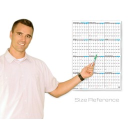 JJH Planners - Laminated - 24" X 17" Medium Monday Start Week 2026 Wall Calendar - Vertical 12 Month Yearly Annual Planner (26Mv-24x17)