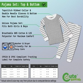 Custom Boy & Girl Cotton Toddler Pajamas Raccoon 3 Baby Sleepwear Pajama Set Snug Fit Stripes Grey Design Only 12 Months