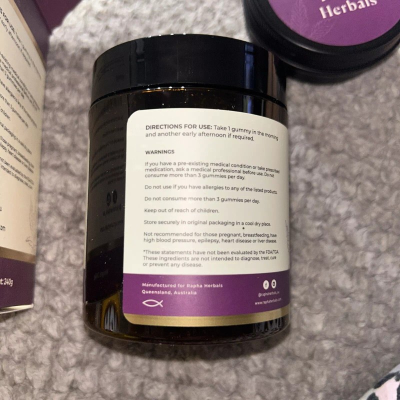 Rapha Herbals Calm & Focus Gummies 60 Pcs