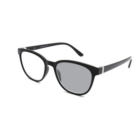 ColorViper Classic Transition Lens Photochromic Reading Glasses Spring Hinged Readers Sunglasses (C1 Shiny Black Basic Round, 1.00)