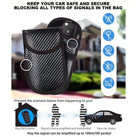 Radisoph Keyless Go Protection Car Key Signal Blocking Bag, Pack of 2 Protection Keyless Case Faraday Bag RFID Remote Key Shielding Key Case Key Case Key Case Key Case