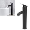 Black Faucet Bathroom G1/2 Stainless Steel Easy Control Matte Black