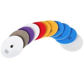 TJHSM 4 Inch Diamond Concrete Polishing Pads Wet Dry Set 11 Pieces and 1 Backer Pad Suitable for Polishing Stone, Metal and Other Materials