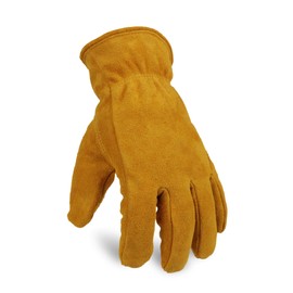 OZERO Winter Thermal Leather Work Gloves with Thick Imitation Lambswool Lining, Warm Gift for Cold Weather (X-Large)