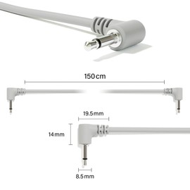 ExcelValley - Right Angle Mono Modular Patch Cables TS 3.5mm 1/8 inch Eurorack Synthesizer [13-Pack | 200 cm - 78.74"]