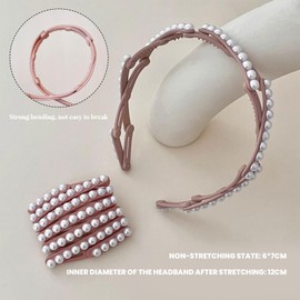 4PCS New Retractable Pocket Headbands, Collapsible and portable telescopic hair bands,Pocket Sports Non-Slip Headband for Women, Washing, Makeup, Outdoor,Travel, Fashionable Hair Accessories