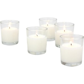 Stonebriar 12 Hour Long Burning Unscented Wax Filled Votive Holders, 24 Pack, White