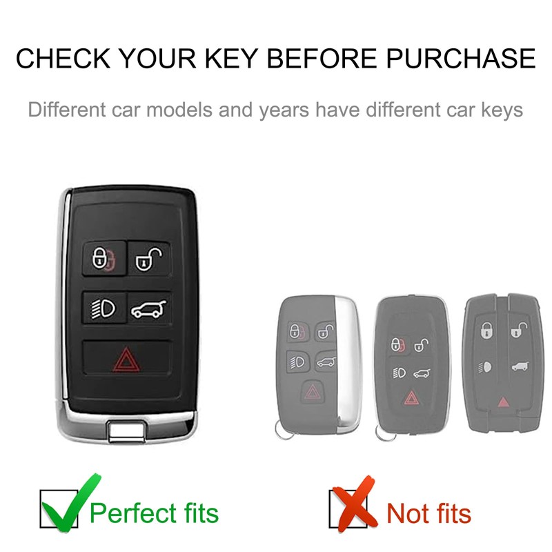 CACARLIKE for Land Rover Key Fob Cover with Leather Lanyard,