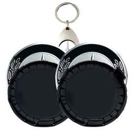 5 x 75 mm Hub Caps and Car Key Ring, Wheel Hub Caps, Wheel Caps, Car Wheel Caps, Universal Wheel Hub Caps Made of High-Quality ABS, Your Wheel Hub Decoration Accessories (Wheat Black)