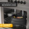 Microwave Splatter Cover, Collapsible Silicone Microwave Plate Cover with Glass
