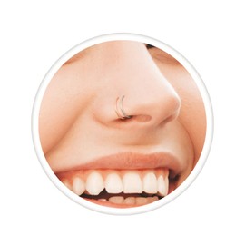 Fake Nose Rings Pair 20G - Fake Gold Filled Nose Ring + Fake Silver Nose Ring - 7mm Faux Nose Ring Clip Ons - No Piercing Needed Nose Jewelry