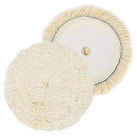 Paquete de 2 almohadillas para orejas de pulido de lana 100% de 8 pulgadas para corte y pulido compuesto (2 almohadillas para orejas de lana individuales de 8 pulgadas)