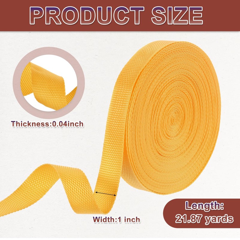 sourcing map Nylon Webbing Strap, 22 Yards x 1" Polypropylene