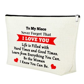 Mxrymvu Niece Gifts from Auntie Makeup Bag Gifts for Niece from Aunt Birthday Gifts for Niece Adult Cosmetic Bag Christmas Birthday Graduation Gifts to My Niece Niece Adult Gifts Travel Pouch