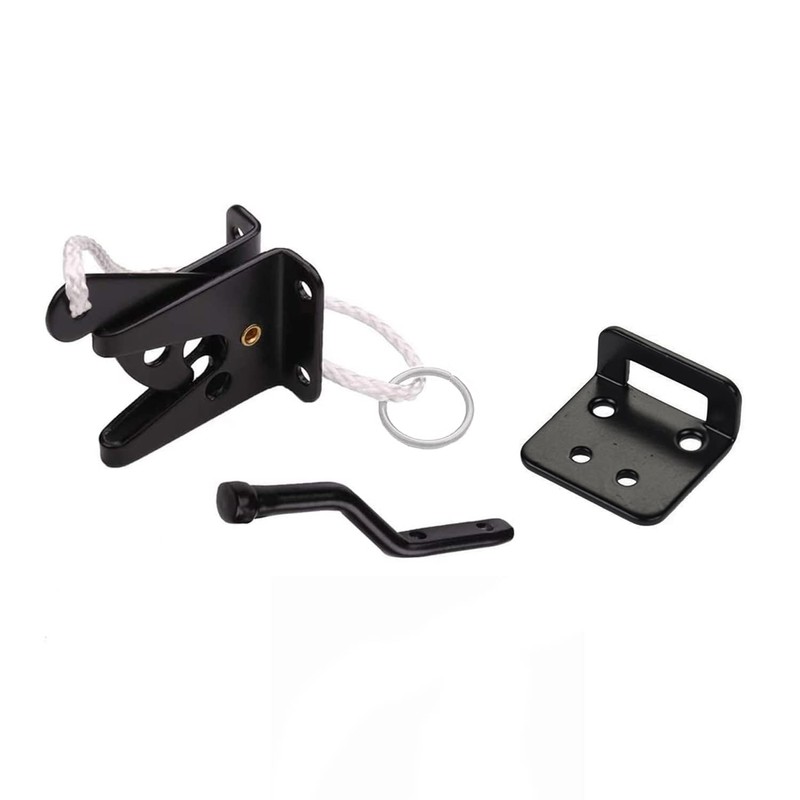 Spring Loaded Gate Latch with Cable and Ring - Powder