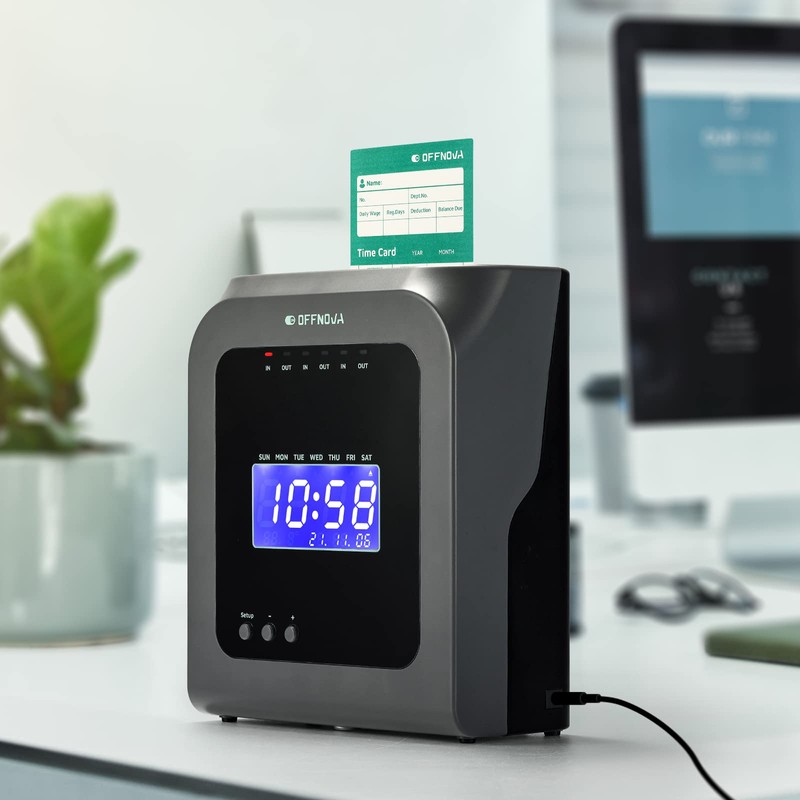 OFFNOVA Thermal Time Cards, Double-Sided Monthly Time Cards for IN/OUT
