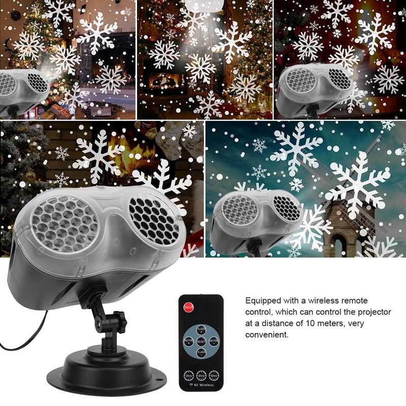 Snowflake Projection Light Waterproof Remote Control Light 100‑240V Lighting Supplies