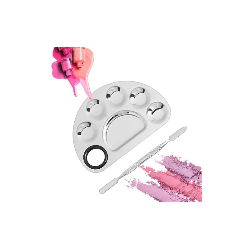 Genérico Paleta De Maquillaje De Acero Inoxidable, Paleta De Mezcla