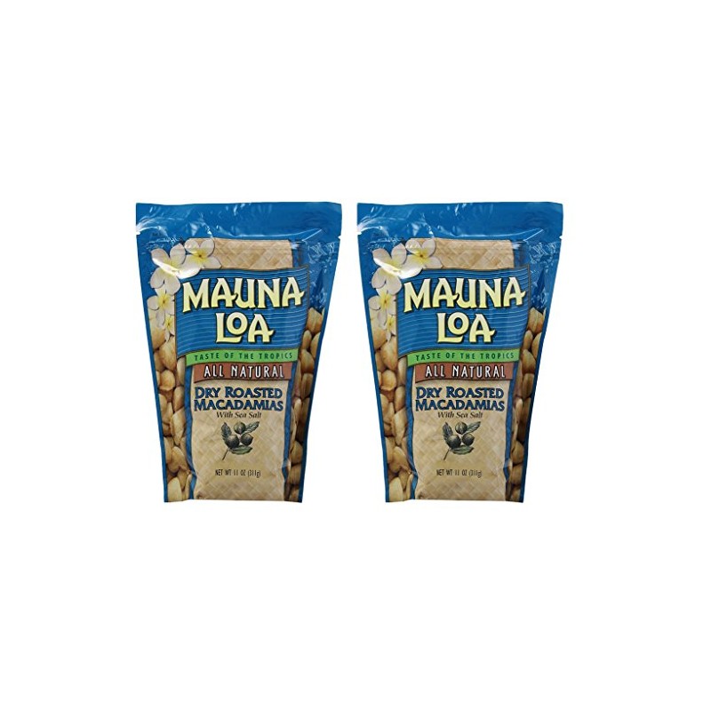 Mauna Loa Macadamias, mUpafK 2 Pack (Dry Roasted with Sea