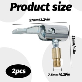 2 Stück 8mm Autoventil Adapter,Autoventil Hebelstecker,Air Chuck,Reifenfüller Adapter,Luftpumpe Adapter,Reifen Ventil Luftpumpe Clip,Tragbarer Reifenluftfutter Ventil Anschluss,Für Auto Reifenfüller