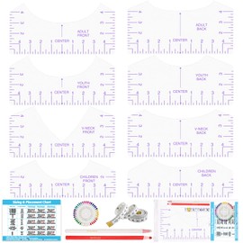 Tshirt-Ruler Guide Alignment Tool to Center Designs, T-Shirt Ruler Guide for Vinyl Alignment, All Size Tshirt Measurement Tool for Heat Press Accessories, Sublimation Blanks, Heat Transfer Vinyl HTV
