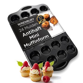 Wrenbury Mini Muffin Mould for 24 Mini Muffins - Non-Stick Baking Mould