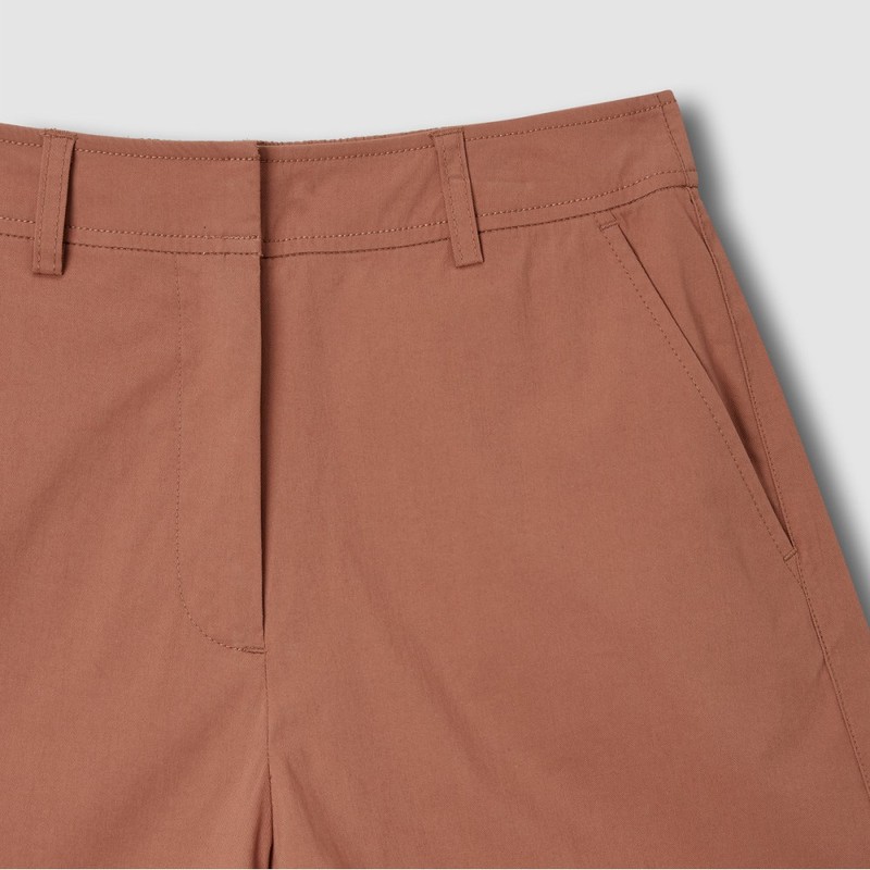 JAJU [JAJU] Women's Cotton Half Pants_Brick