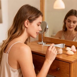 Pincel Plano Para Base  Aplicador Para Corrector De Uso Y Seco - Brocha Plana para Maquillaje  Para Difuminar Base Liquida Y Crema Para Adolescentes  