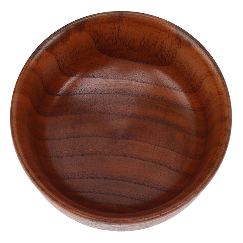 Wooden Rice Bowl Jujube Wood Anti Scald Exquisite Elegant Round